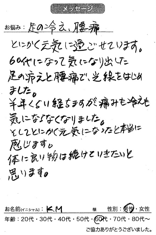 足の人と腰痛が奇異にならなくなりました